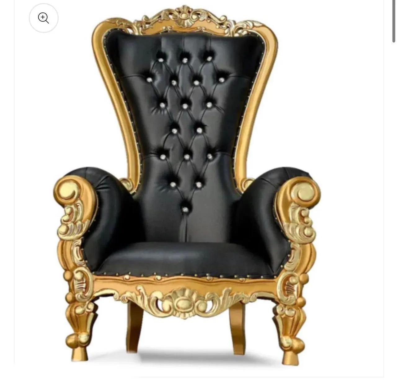 BLACK THRONE WITH GOLD TRIM