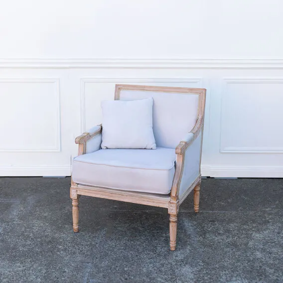 Louis Armchair with Natural Cushions