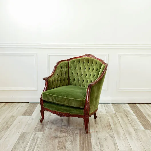 Velour Armchair - Green
