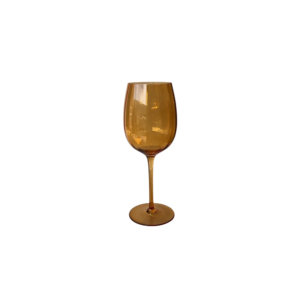 Wave Amber Wine Glass