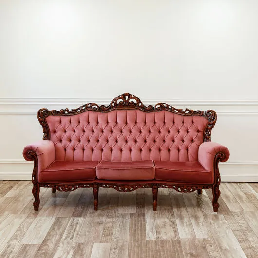 Three Seater Velour Lounge - Pink