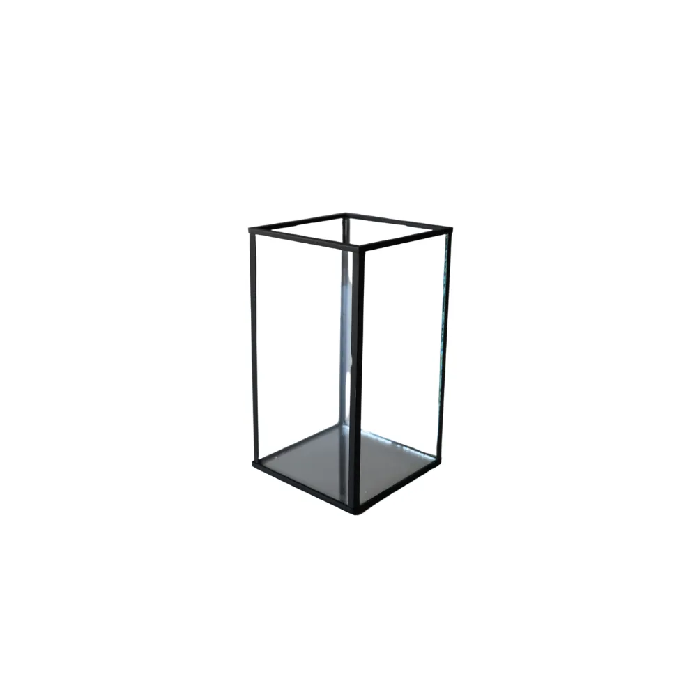 Lantern - glass and black - Small