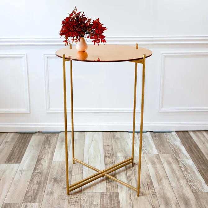 Round Bar Table - Gold Top