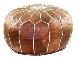 Pouffe - Tan Leather