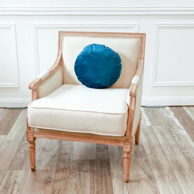 Cushion - Velvet - Blue one Sided - Round