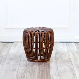 Rattan Side Table - dark