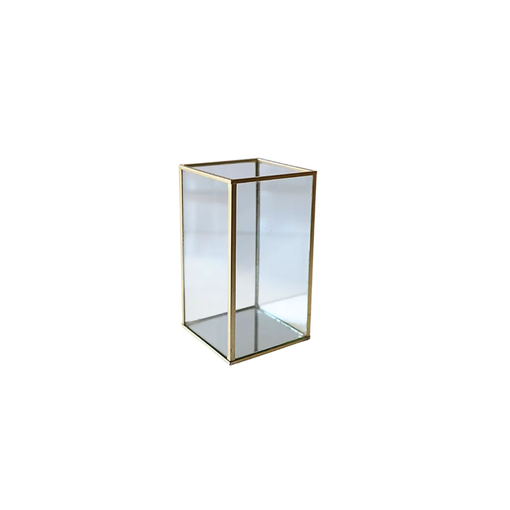 Lantern - glass and gold - Small