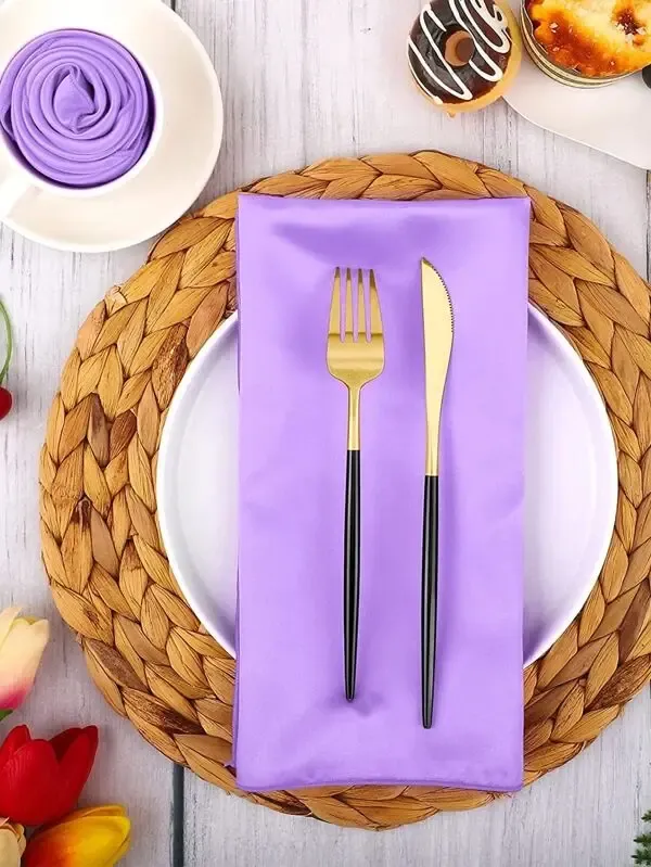 Satin Napkins - Purple
