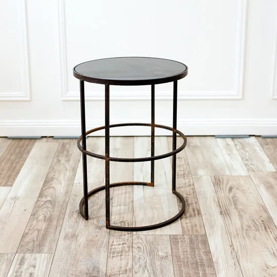 Round Side table with Granite Top - Large