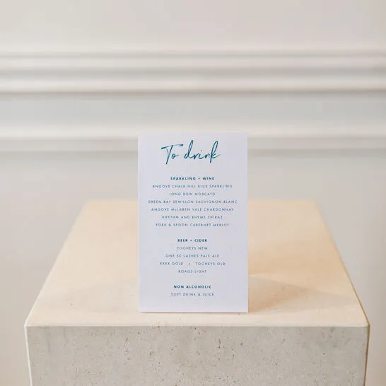 Printed Tent Menu - 2 Sided