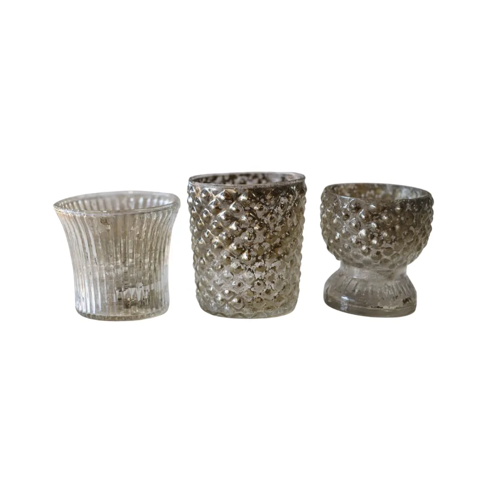 Votive - Vintage Glass - Silver