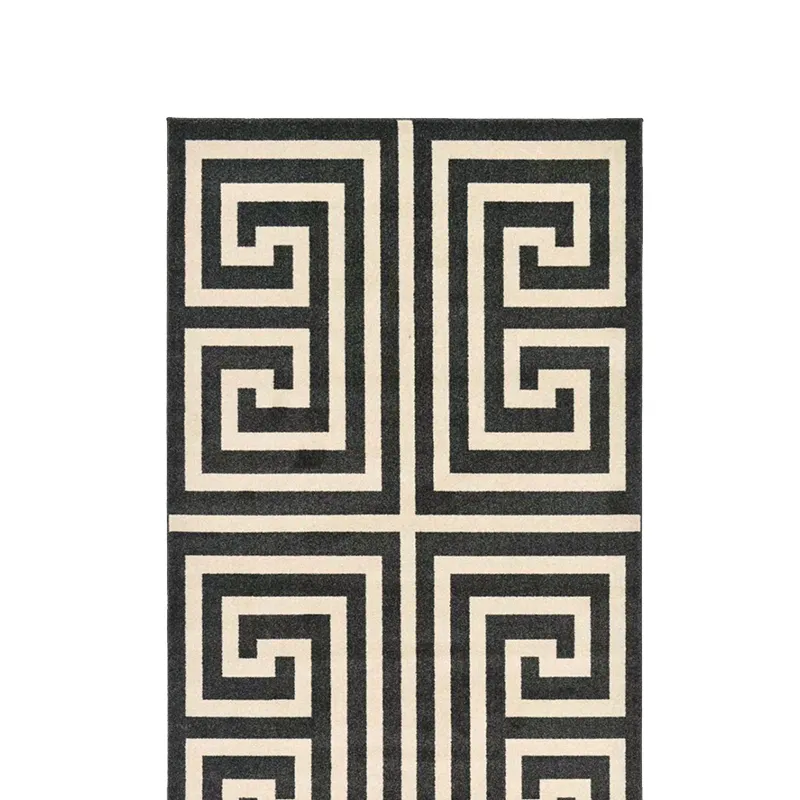 Black and White Geometric Rug - 7'x10'
