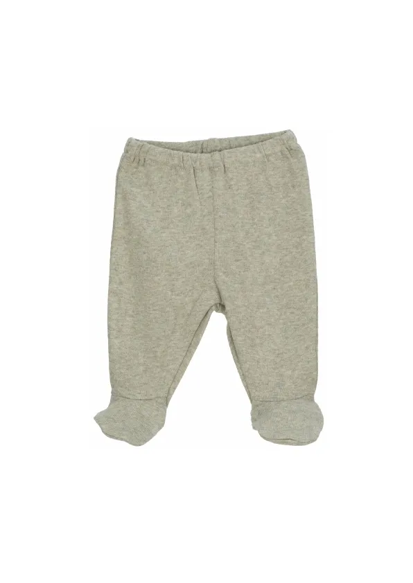 Newborn Pants w/feet - Sage-Rib solid
