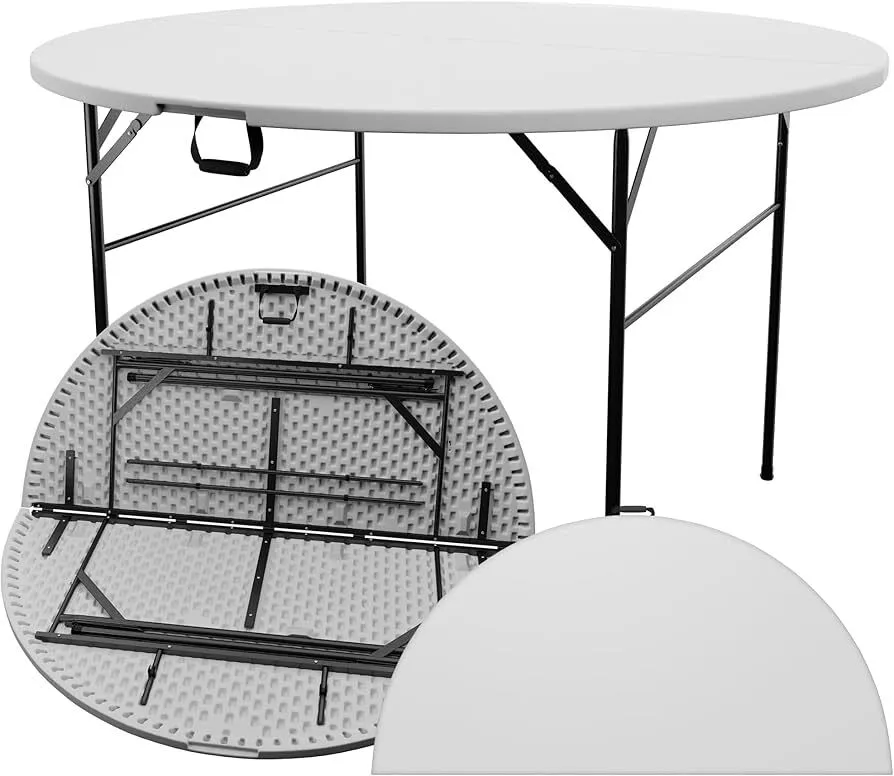 60" round fold plastic