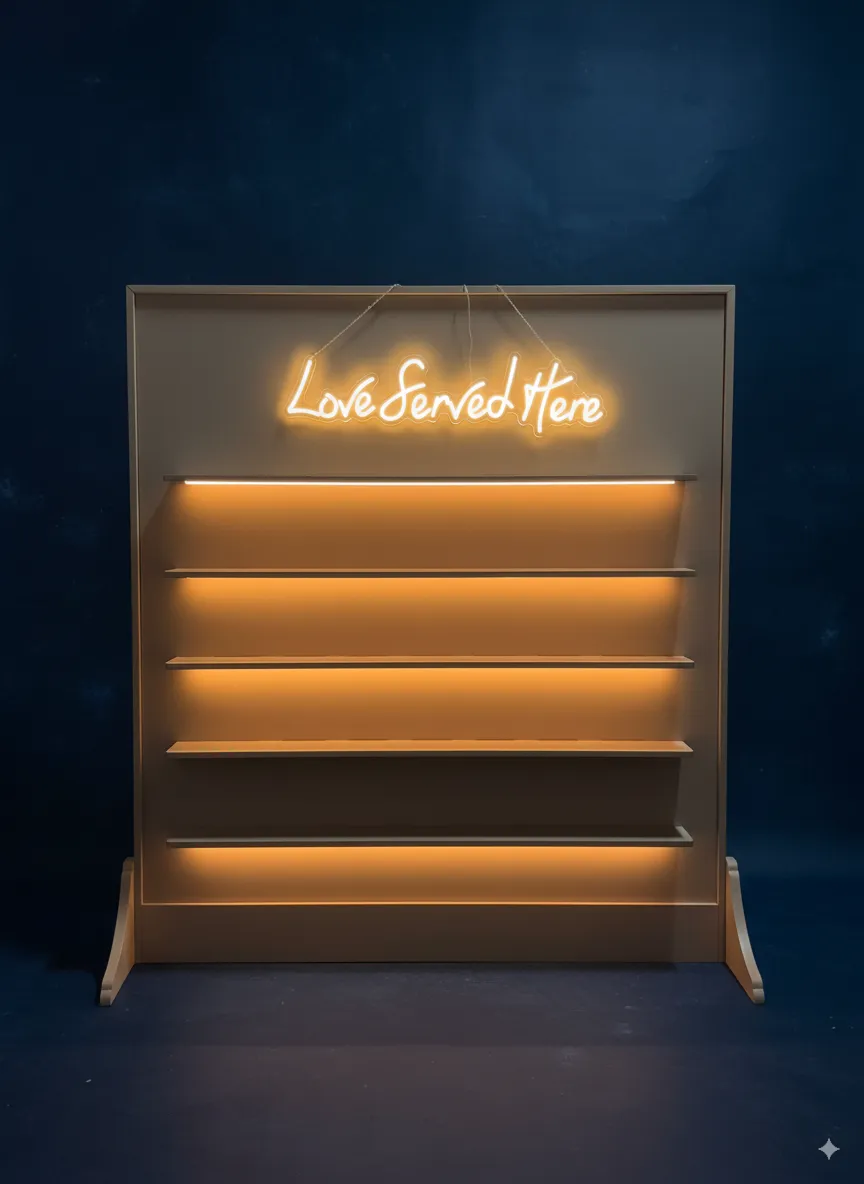Champagne & Display Wall (6ft LED Rental)