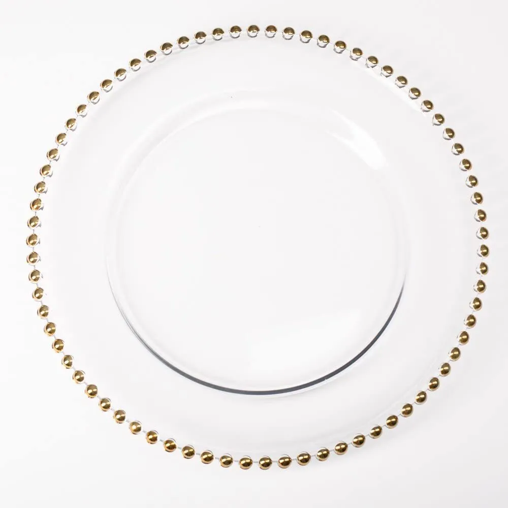 Gold Beaded Charger Plates A Moment In Time Event Rental