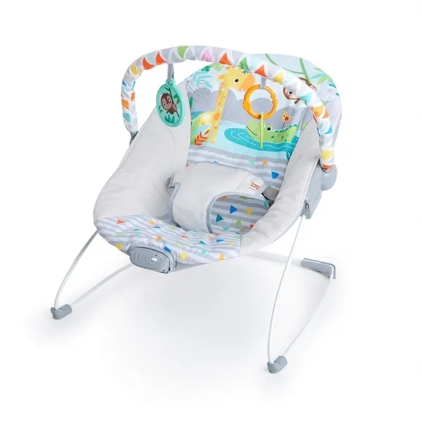 Bright Starts Safari Fun - Vibrating Bouncer with Toy Bar