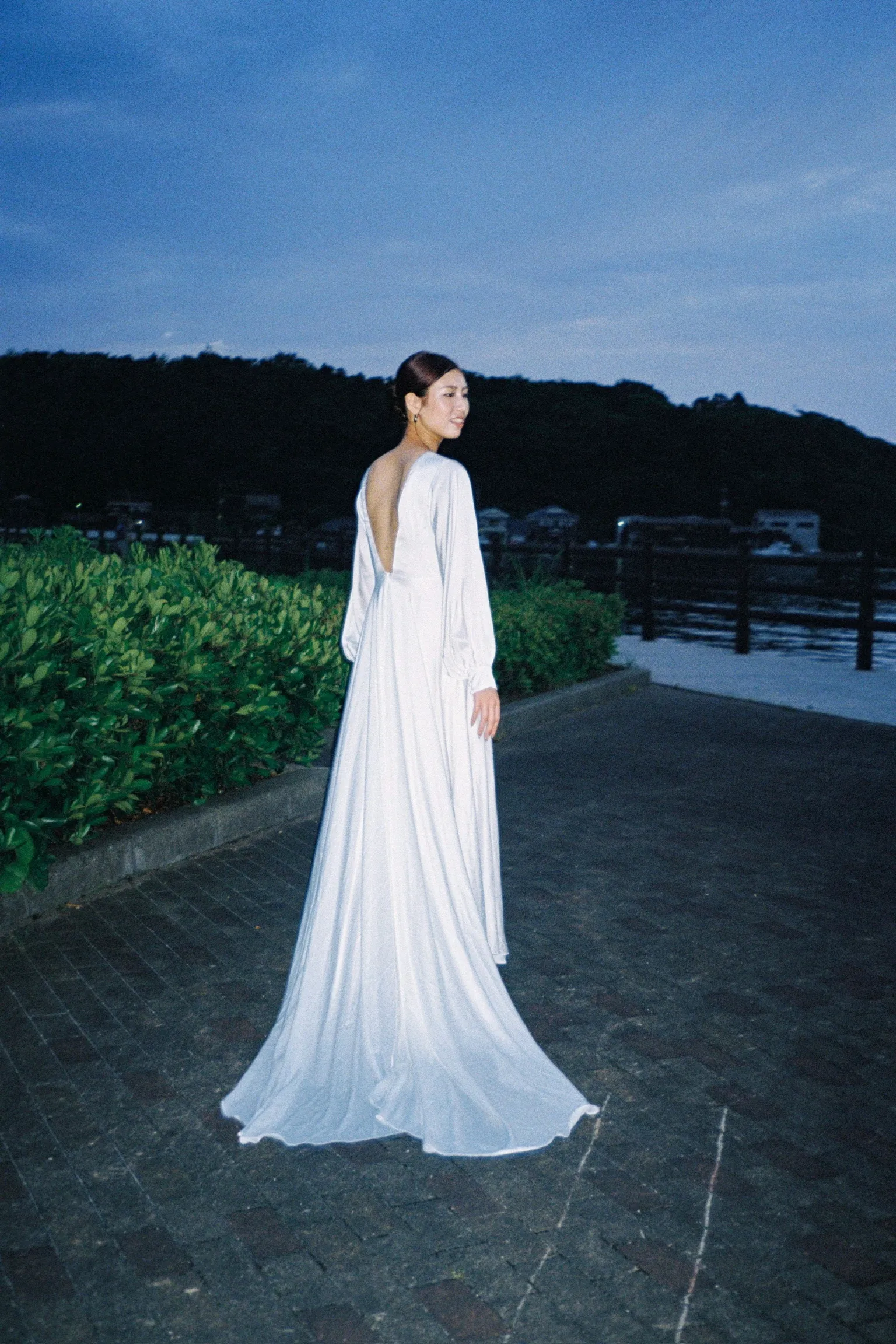 Long sleeve fishtail dress
