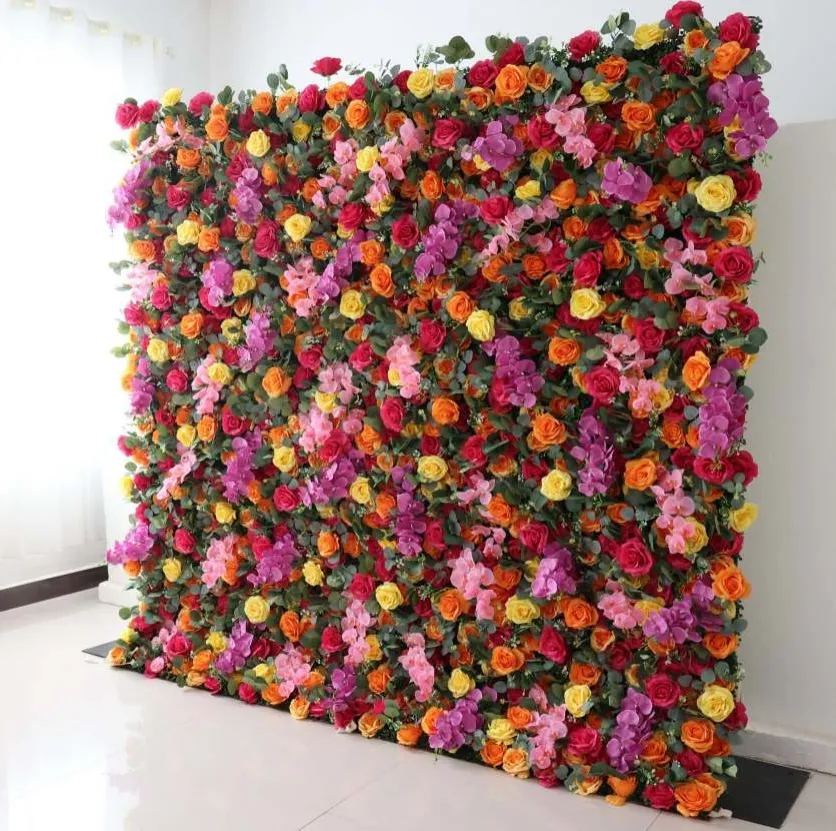 FLOWER WALL (W/ PIPE STAND) MULTI COLORED 8X8