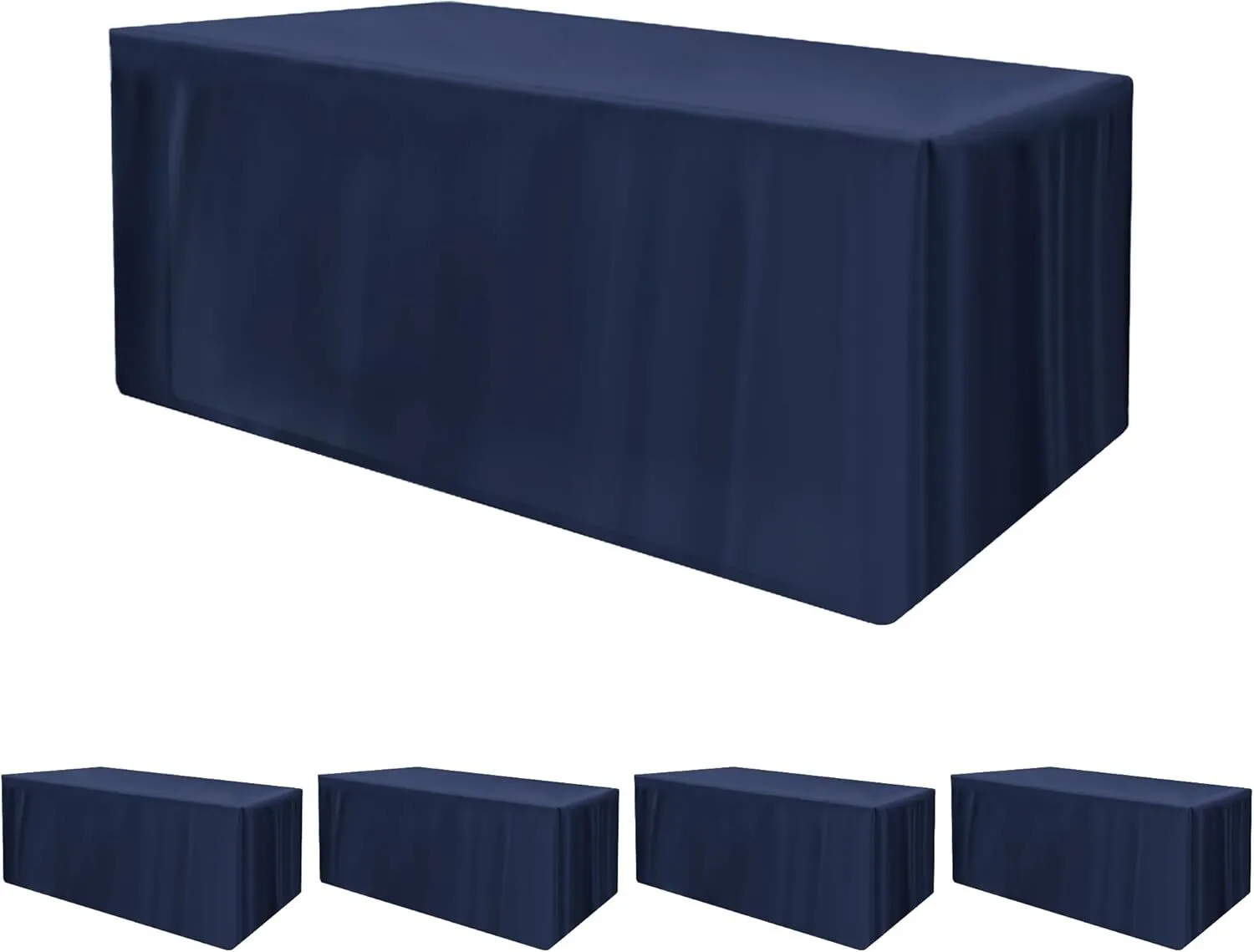 8 Foot Fitted Buffet Linen - Navy blue