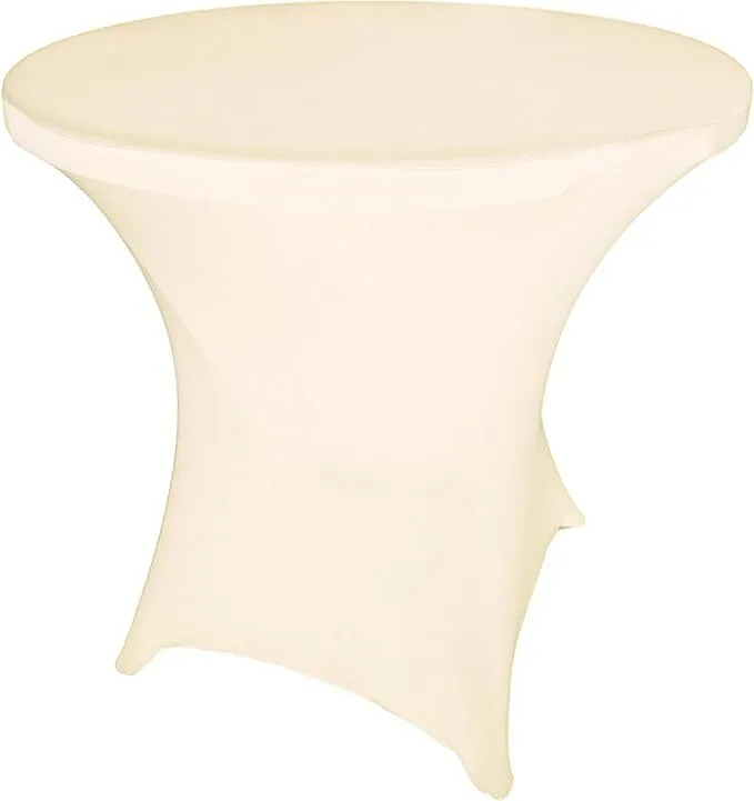 Cocktail Spandex Table Linen 32x30 -IVORY (Fits folding lowboy table)