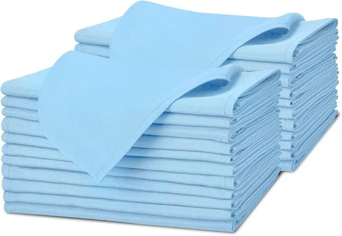 20" x 20"  Poly Linen Dinner Napkins (Light Blue)