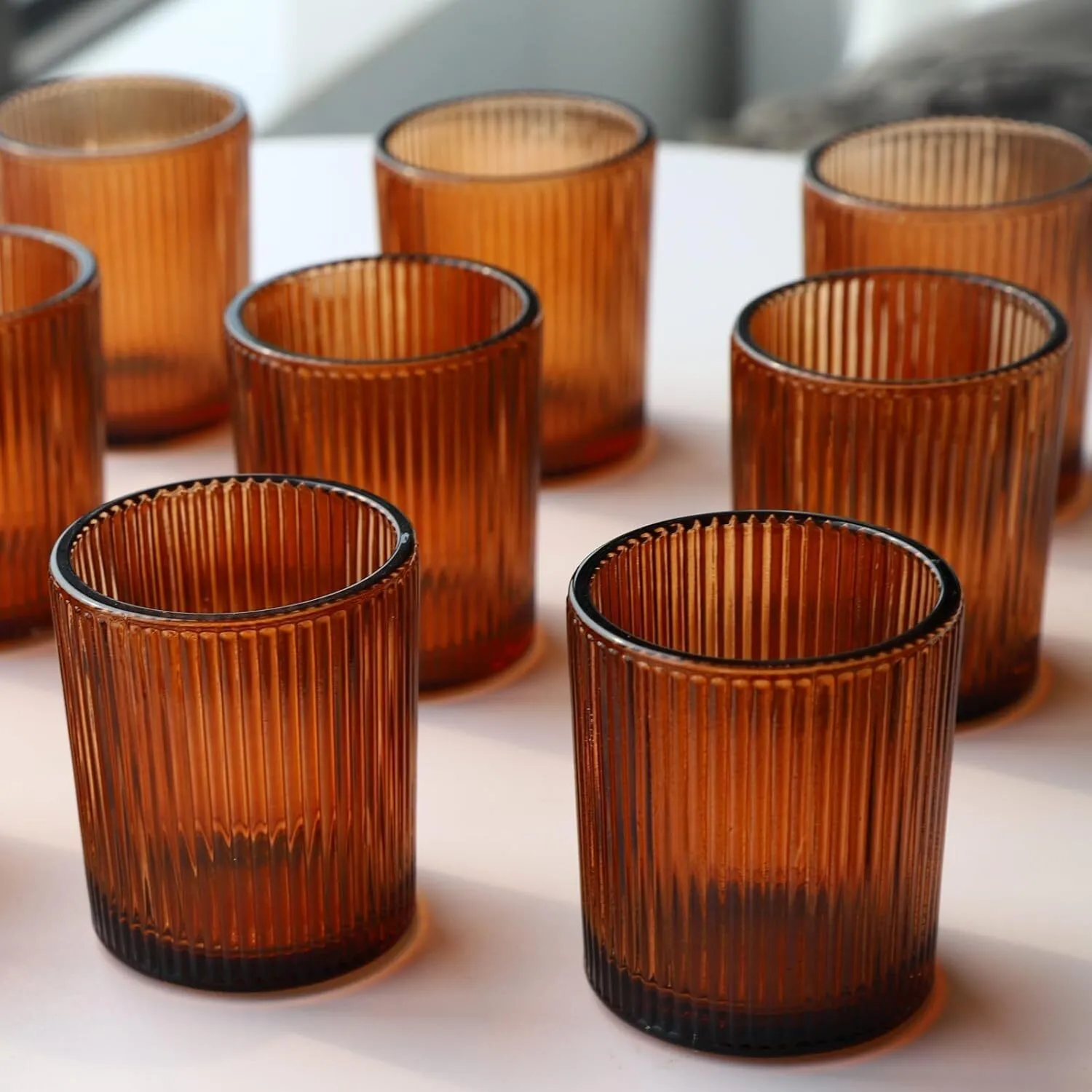 Amber Votives with Tealights