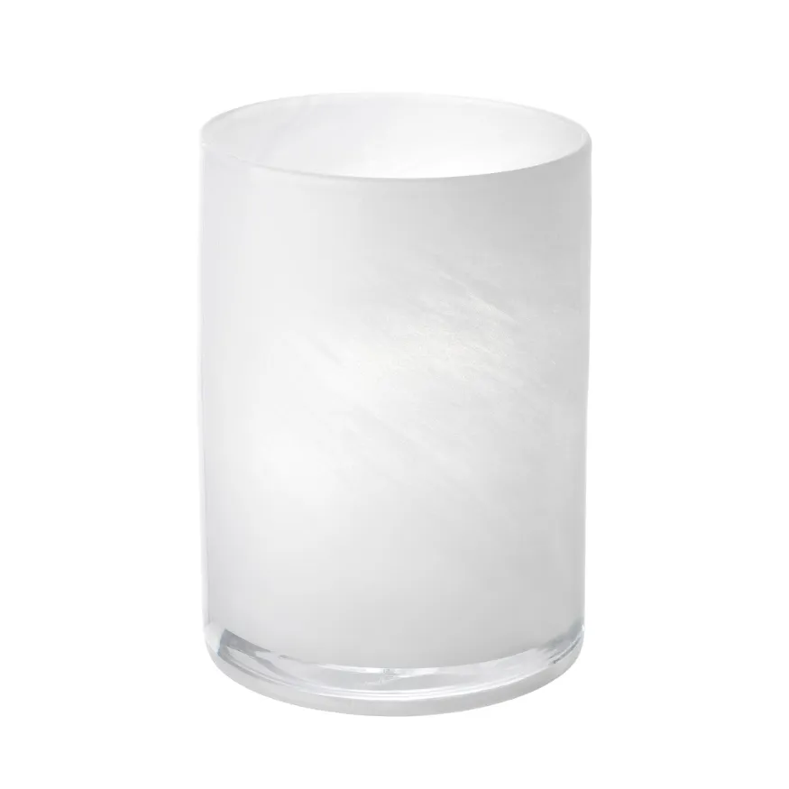 White 4in Candle Holder with Tealight 