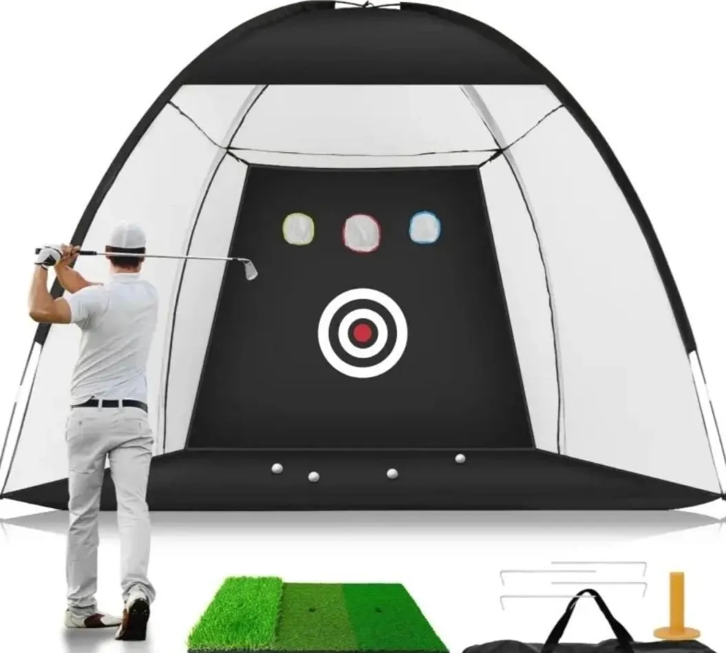 Golf Net 10ft x 7 ft with clubs