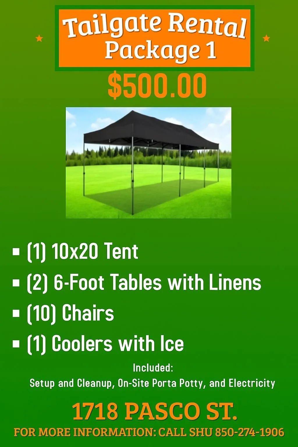 Tailgate Rental Package 1 