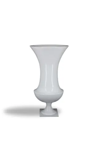 High Gloss Modern White Urn - 49cmD x 88cmH