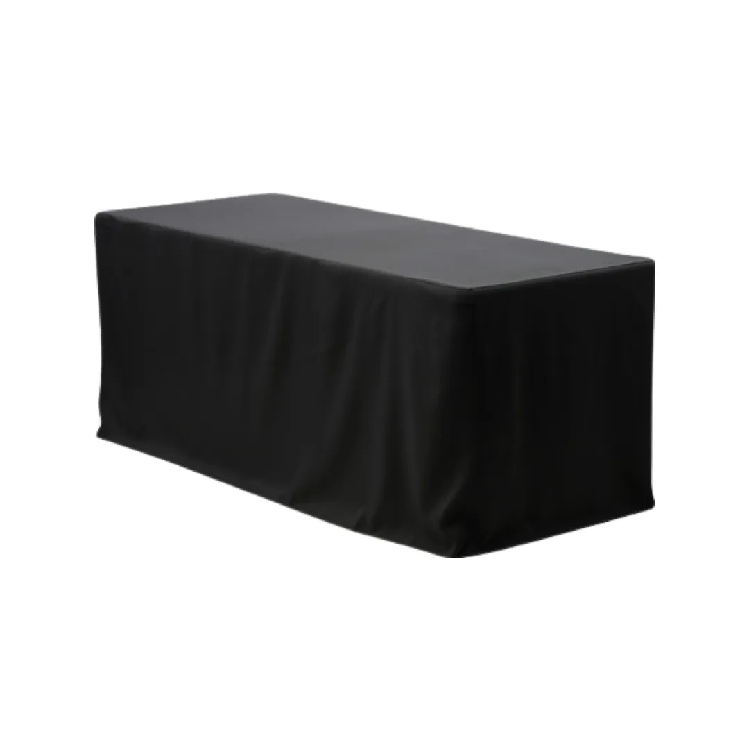 1.8m Fitted Rectangle Tablecloth - Black