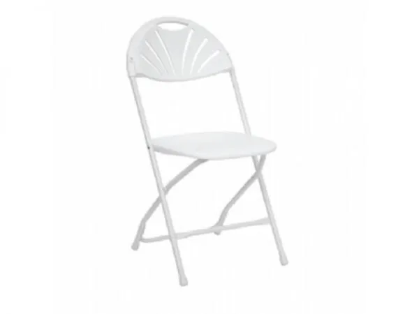 FanBack white folding chairs 