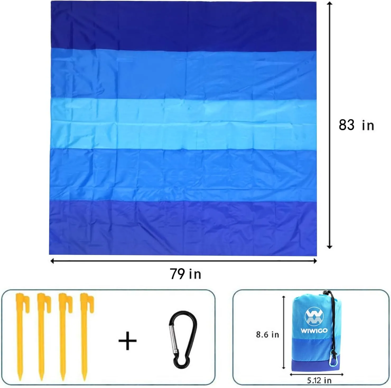 Beach Mats - Standard - Blue Stripes - Choose at pickup/delivery based on availability