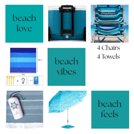 Beach Day Package - (4 Chairs) - Large Cooler