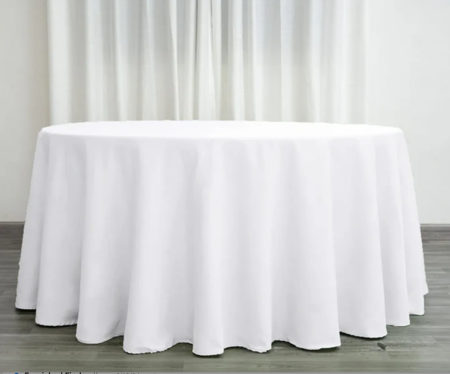 White Seamless 120" Round Tablecloths