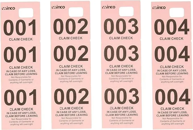 100 x Pink Coat Check Tickets