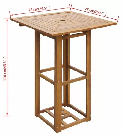 Square wooden bar table