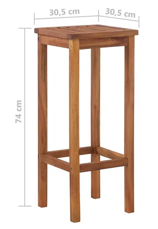 Square Wooden Bar Stool