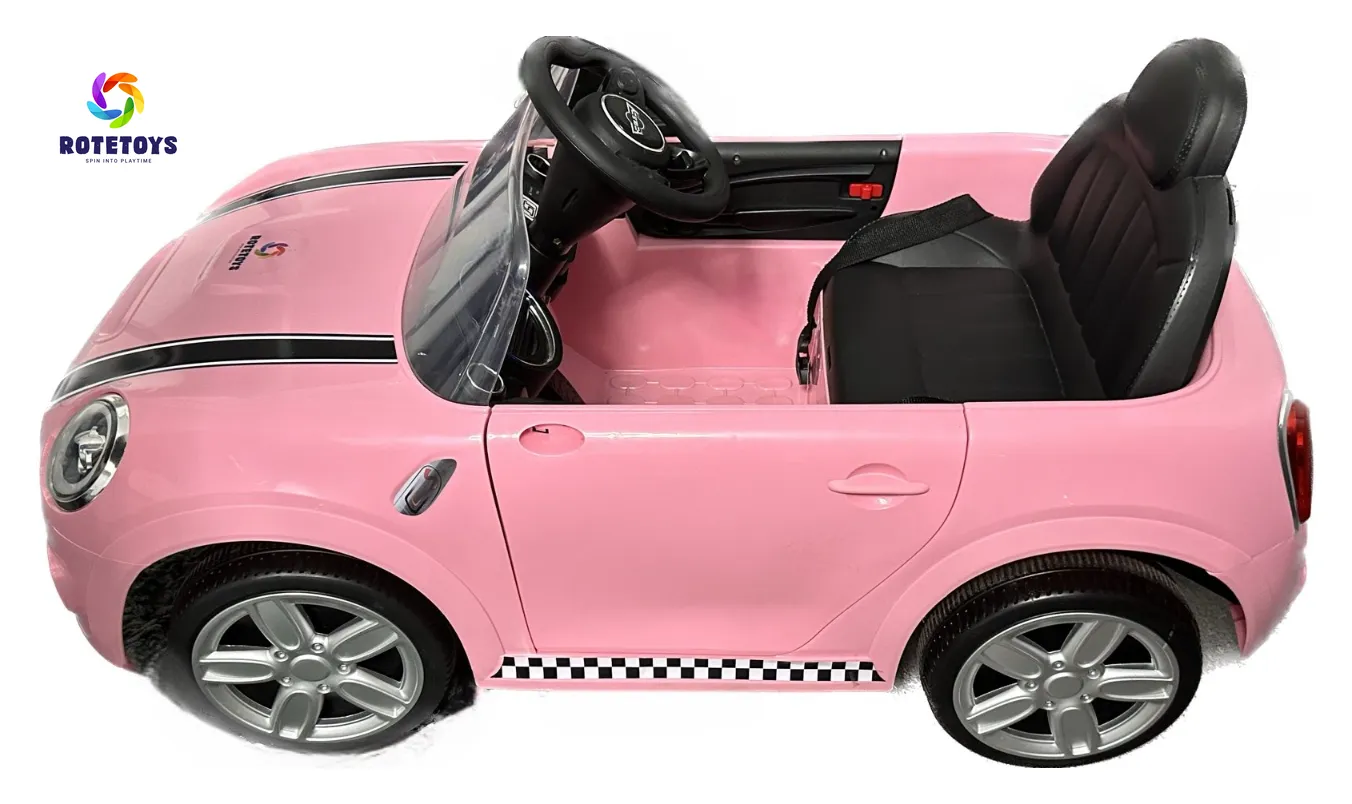 PINK MINI COOPER BATTERY OPERATED CAR Rent toys in Bangalore Rotetoys