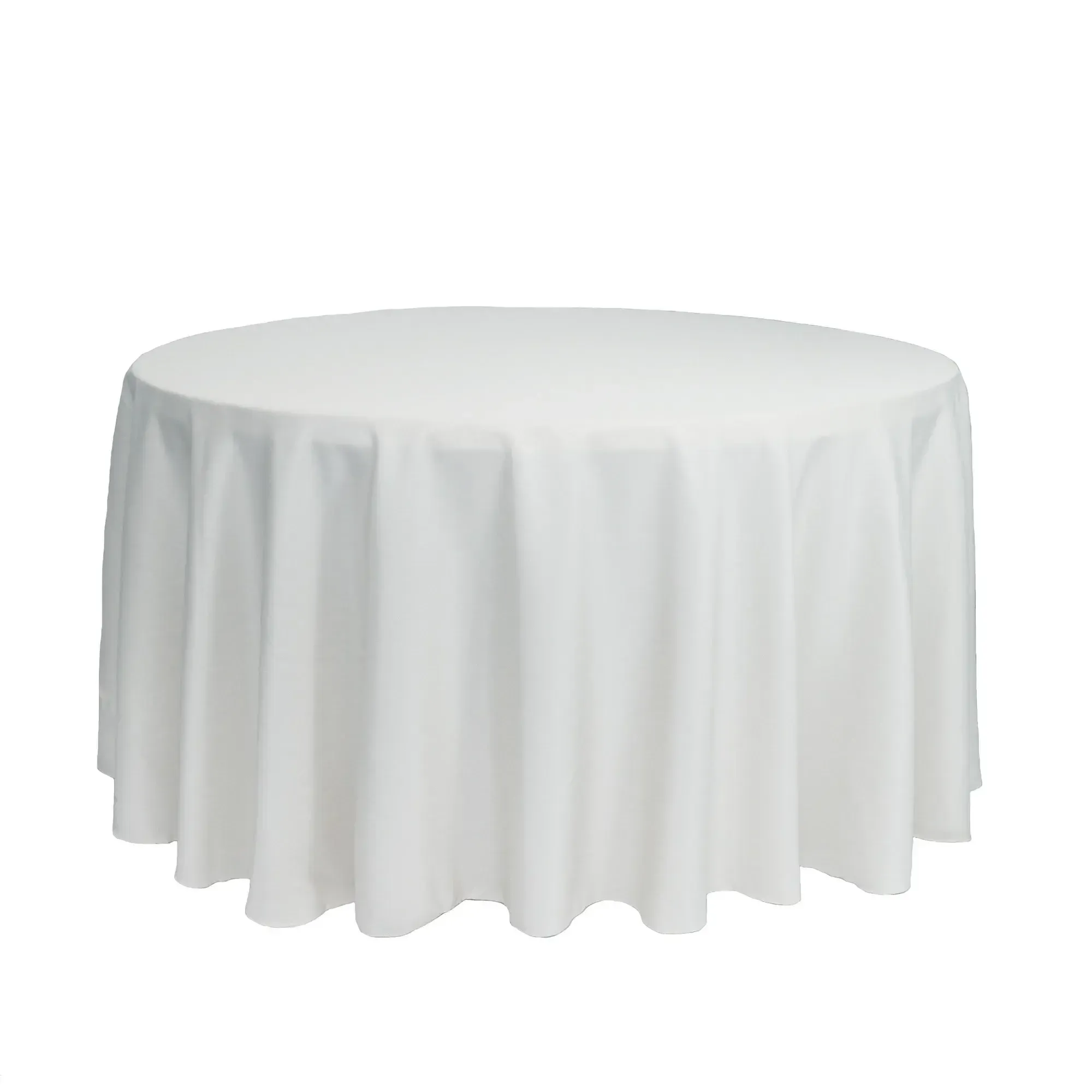 130"  round white table cloth