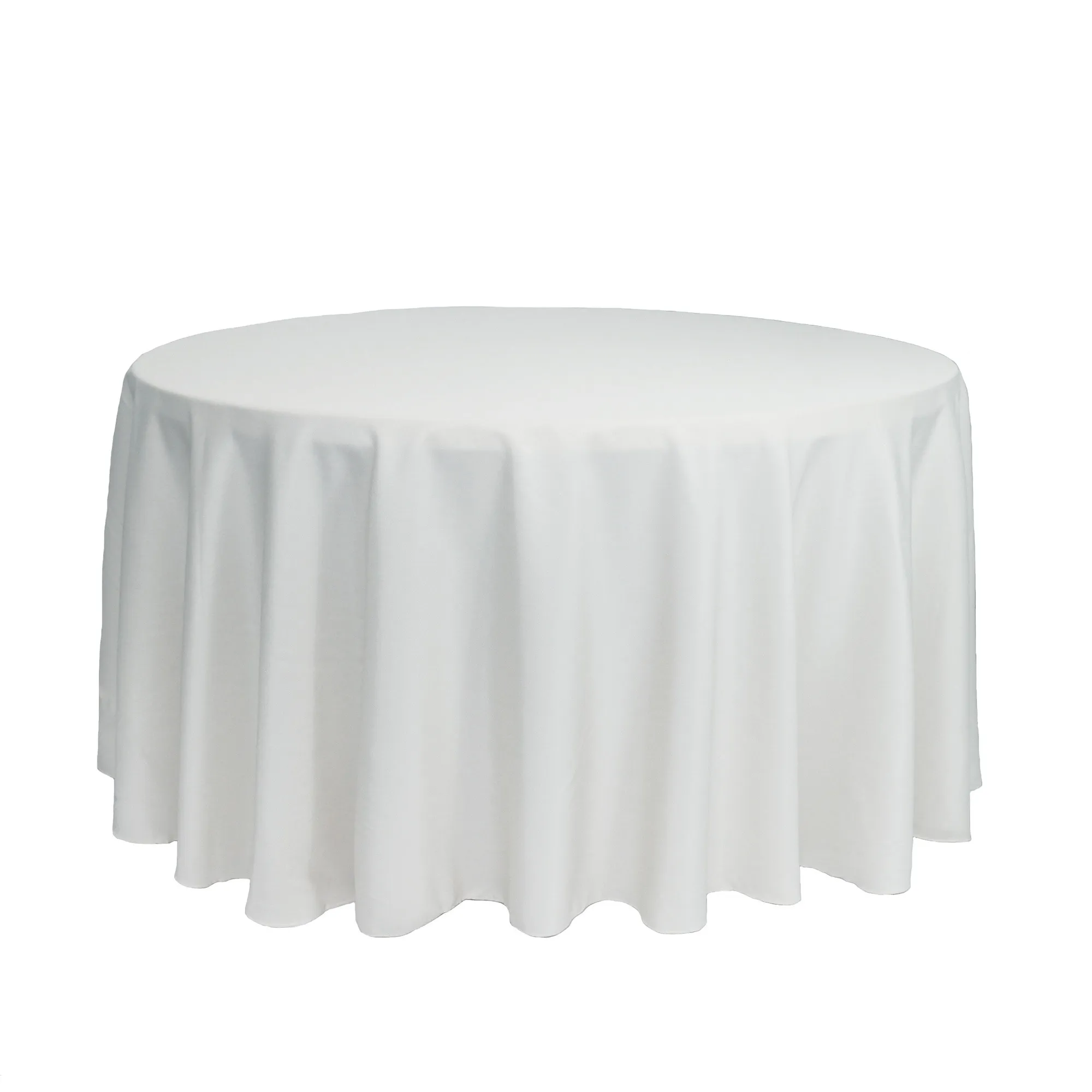 110" round white table cloth