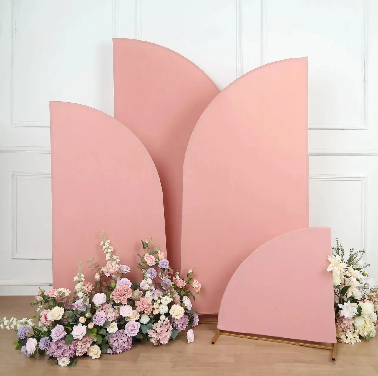 Gold Metal Half Moon Backdrop - Set of 4