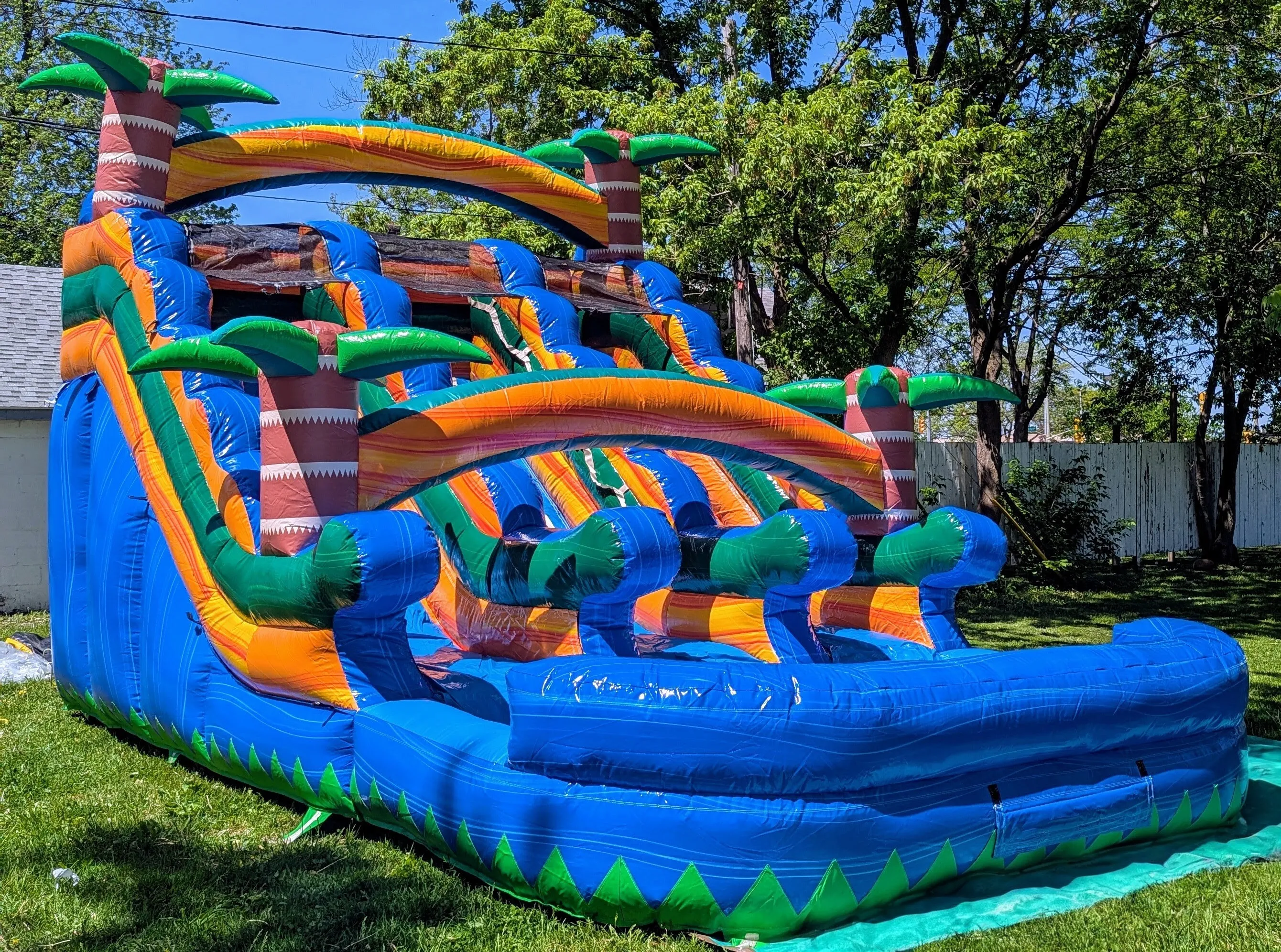 Blue Palm Tree Waterslide 