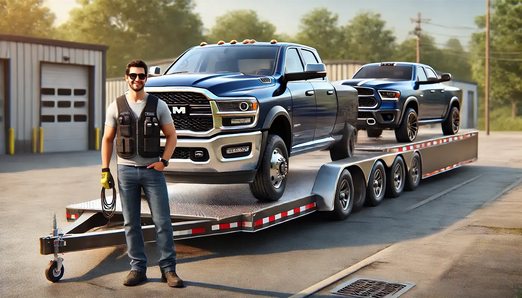 Driver + Car Hauler / Flatbed (18–20 ft) Best for: Vehicle transport, ATV/UTV moves, heavy equipment