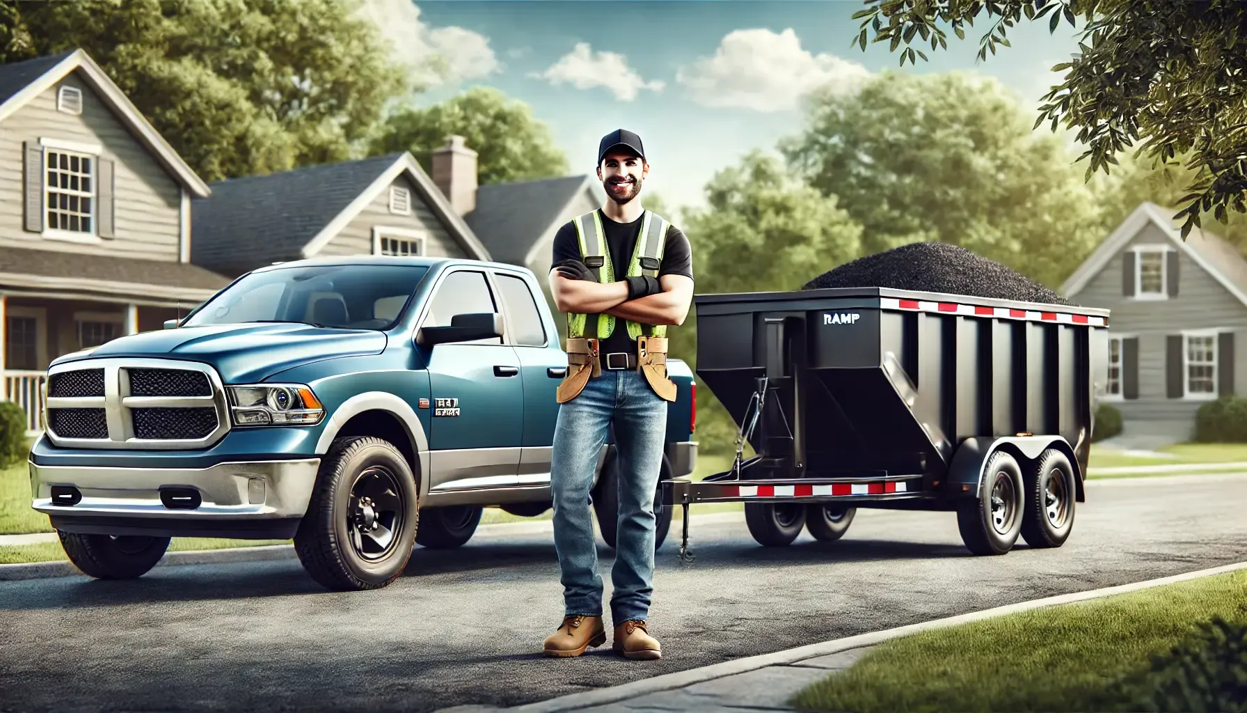 Driver + Dump Trailer for Material Delivery