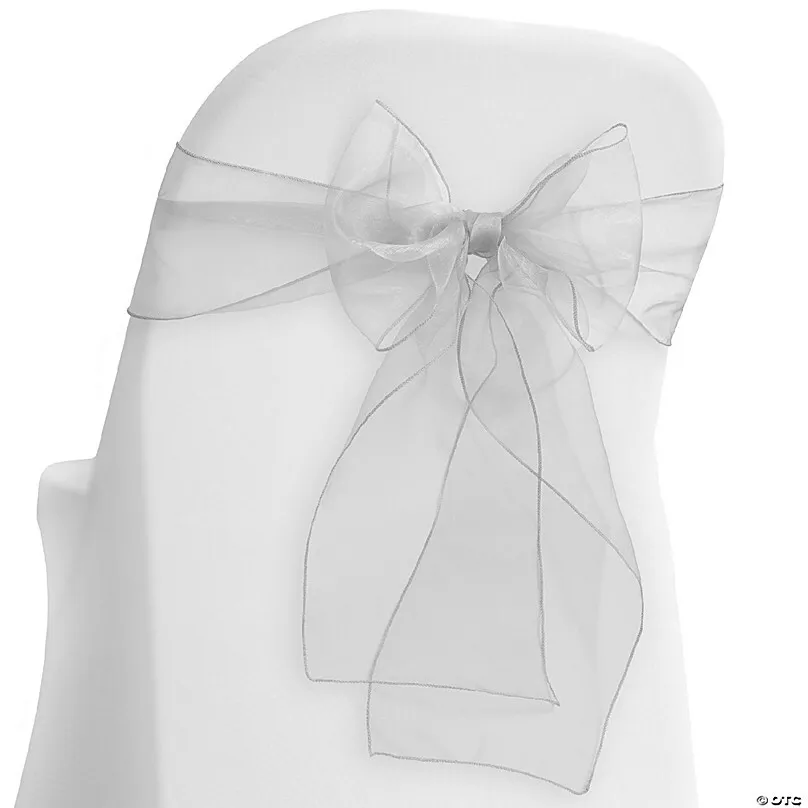 LIGHT SILVER  ORGANZA  SASH  8''X108''