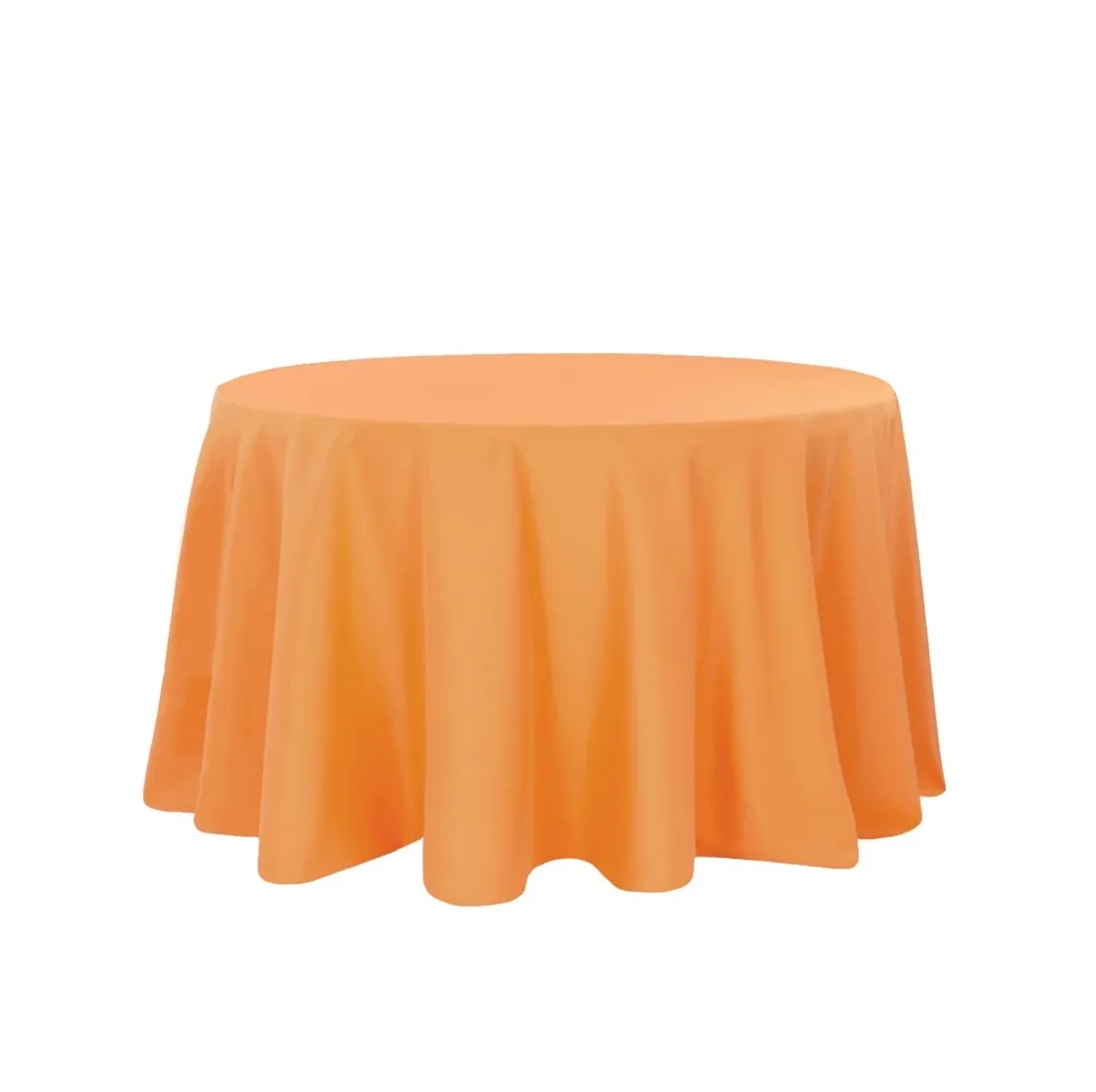Orange Polyester Round Tablecloth 120''