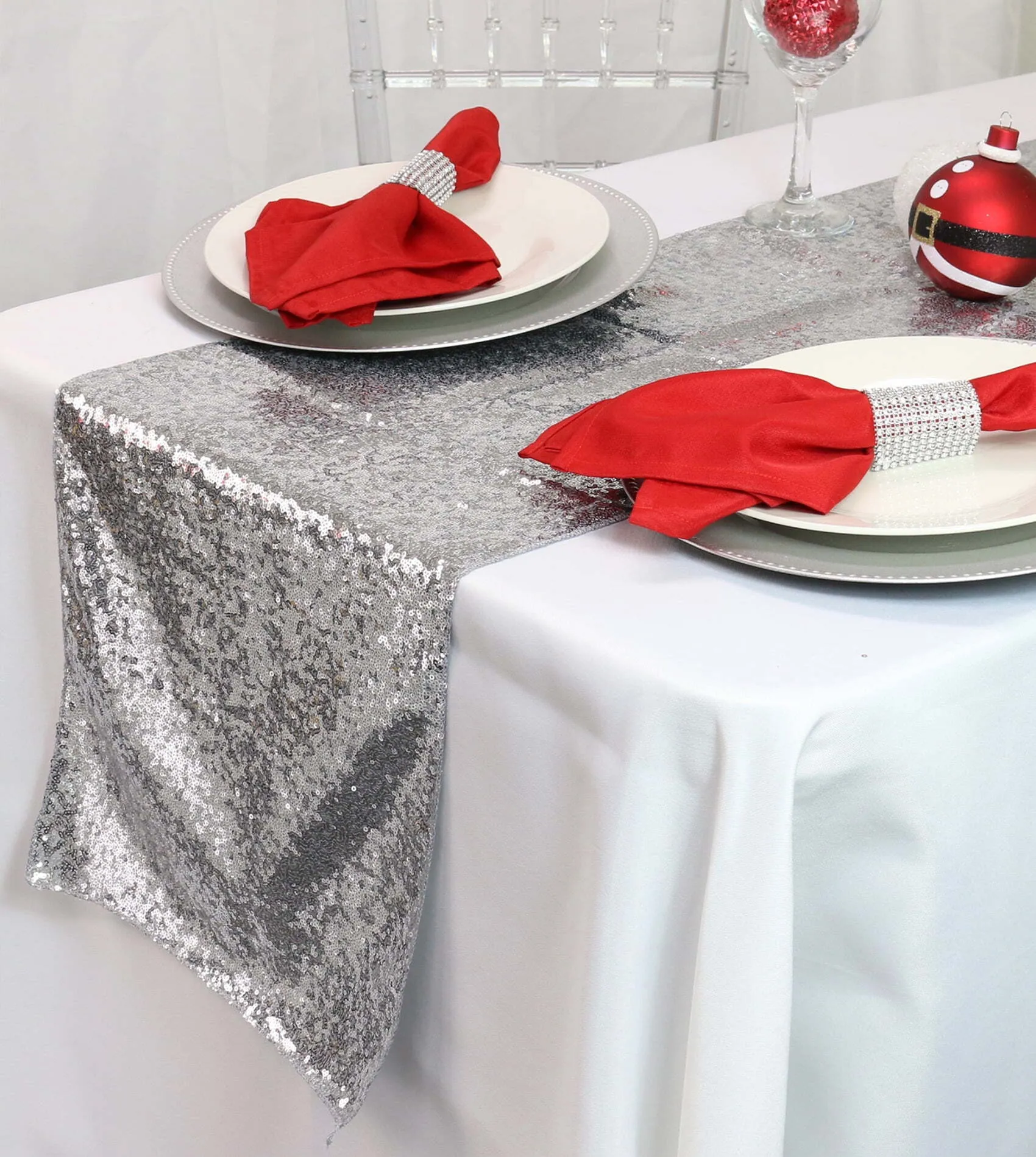 SILVER  SEQUIN  RUNNER  14''X108''