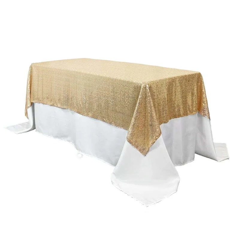 Gold Sequin Rectangulare Tablecloth 60''x102''